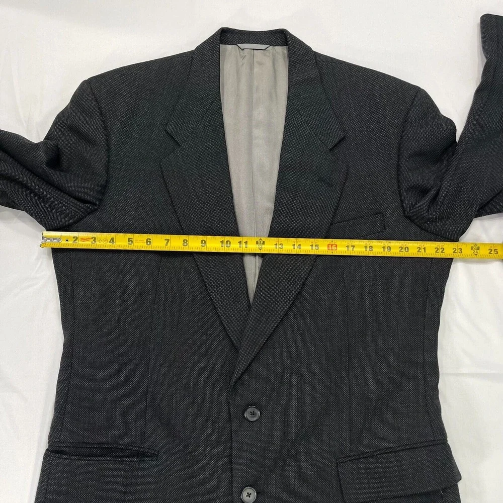 Gianni‎ 100% Wool Blazer Suit Jacket Mens 44 Black 2-Button Sport Coat
